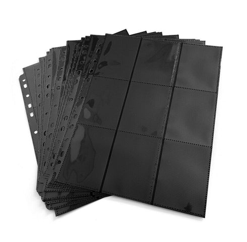 10 x Card Binder Pages 18-Pocket (Black Sideload)