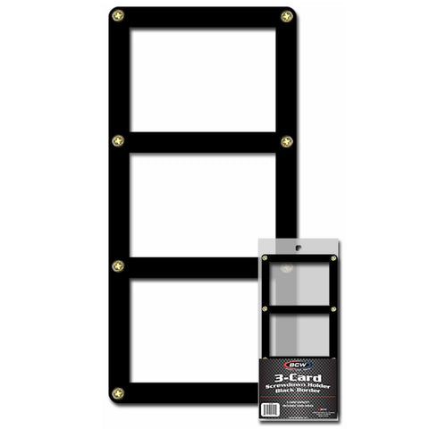 BCW Screwdown Holder 3 Card Black Frame