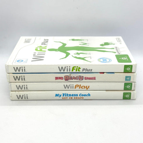 Black Nintendo Wii Console with Games, Wii Fit Board, Cables and Accessories