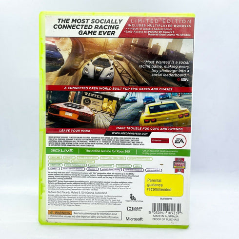 Need for Speed Most Wanted Limited Edition - Xbox 360 Game
