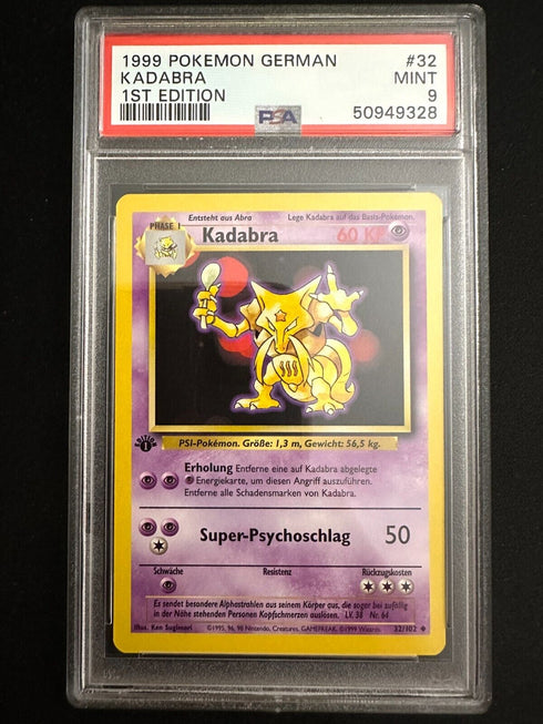Kadabra 32/102 German 1st Edition PSA 9 MINT Pokemon Card