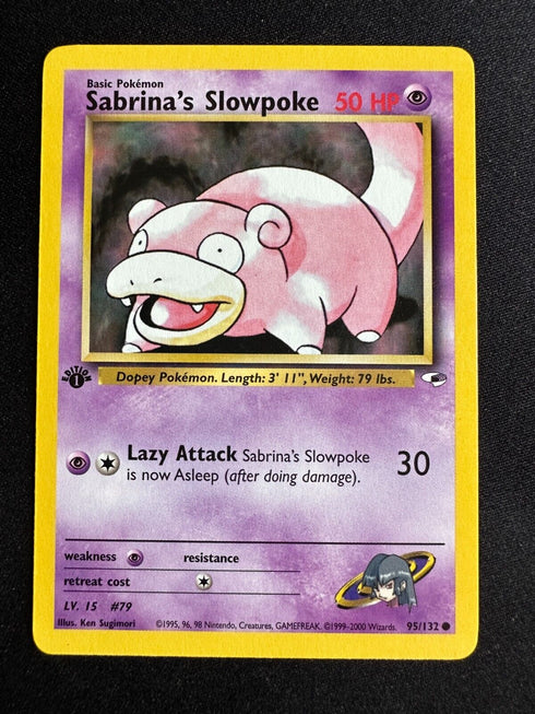 Sandshrew Mankey Slowpoke Abra 1st Edition Gym Heroes Pokemon Cards /132