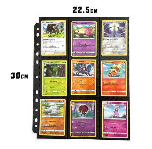 10 x Card Binder Pages 18-Pocket (Black Sideload)