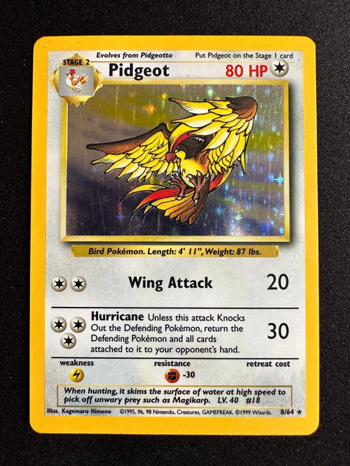 Pidgeot 8/64 Jungle No Symbol Error Misprint Holo Pokemon Card