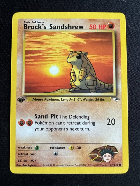 Sandshrew Mankey Slowpoke Abra 1st Edition Gym Heroes Pokemon Cards /132