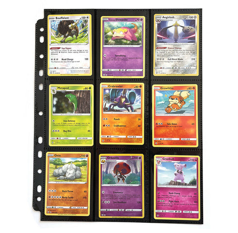 10 x Card Binder Pages 18-Pocket (Black Sideload)