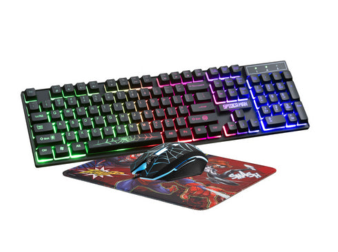 Spider-Man 3-in-1 Gaming Combo (Marvel) Keyboard, Mouse, Mat/Pad, Stickers