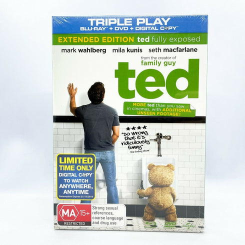 Ted 3-Disc Extended Edition Blu-Ray DVD - Brand New & Sealed