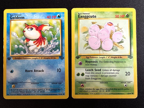 Goldeen & Exeggcute 1st Edition Jungle Set Pokemon Cards 52/64 53/64