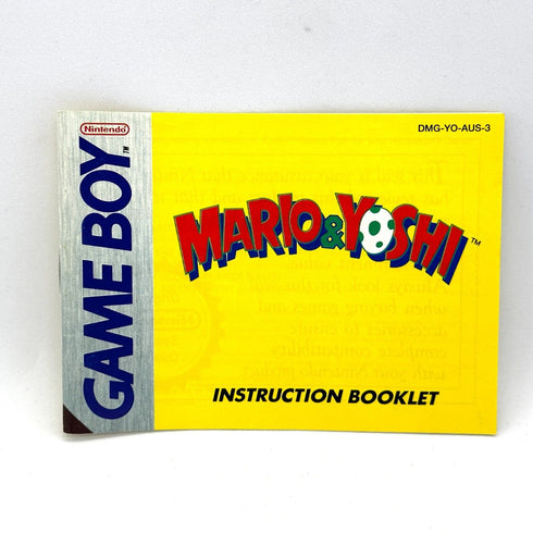 Mario & Yoshi Instruction Booklet Manual for Nintendo Game Boy