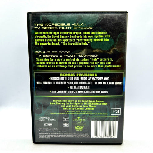 The Incredible Hulk TV Series Original Pilot - Marvel DVD