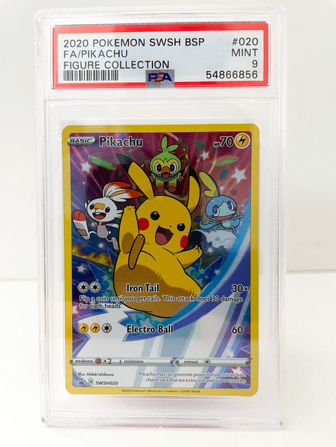 Pikachu Full Art SWSH020 Figure Collection PSA 9 Graded Pokemon Card