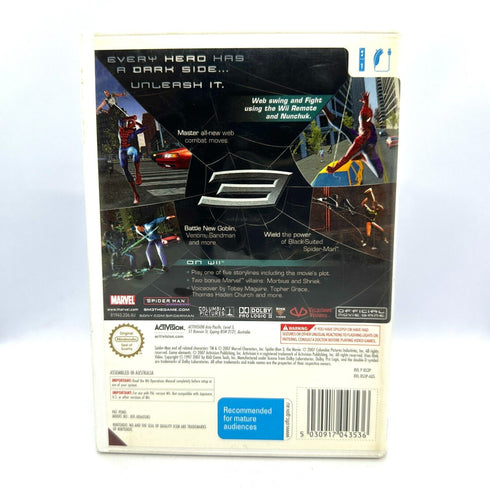 Spider-Man 3 (Marvel) - Nintendo Wii Game