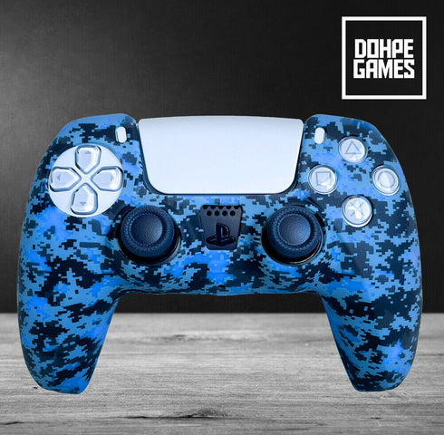 Blue Digital Camo PS5 Controller Skin
