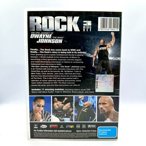 WWE The Rock - The Epic Journey of Dwayne Johnson - 3 Disc Set - Wrestling DVD