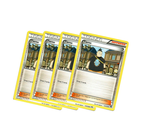 4 x Tierno 112/122 Supporter Card BREAKpoint Uncommon Trainer